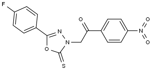 2-(5-(4-F-PHENYL)-2-THIOXO-1,3,4-OXADIAZOL-3(2H)-YL)-1-(4-NITROPHENYL)ETHANONE Struktur