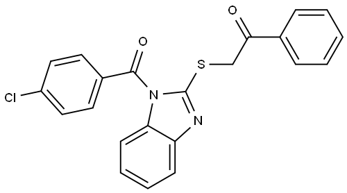 2-((1-(4-CHLOROBENZOYL)-1H-BENZIMIDAZOL-2-YL)THIO)-1-PHENYLETHANONE Struktur