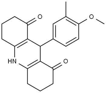 9-(4-METHOXY-3-METHYLPHENYL)-3,4,6,7,9,10-HEXAHYDRO-1,8(2H,5H)-ACRIDINEDIONE Struktur