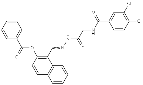 1-(2-(((3,4-DICHLOROBENZOYL)AMINO)ACETYL)CARBOHYDRAZONOYL)-2-NAPHTHYL BENZOATE Struktur