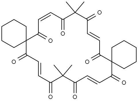 11,11,26,26-TETRAMETHYLDISPIRO[5.9.5.9]TRIACONTA-8,13,23,28-TETRAENE-7,10,12,15,22,25,27,30-OCTONE Struktur