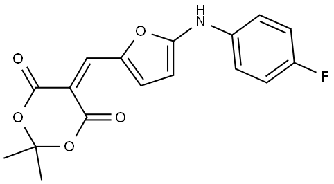 5-((5-(4-FLUOROANILINO)-2-FURYL)METHYLENE)-2,2-DIMETHYL-1,3-DIOXANE-4,6-DIONE Struktur