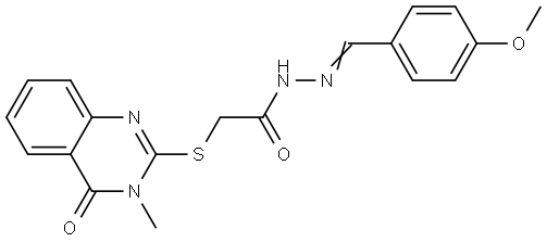 N'-[(E)-(4-METHOXYPHENYL)METHYLIDENE]-2-[(3-METHYL-4-OXO-3,4-DIHYDRO-2-QUINAZOLINYL)SULFANYL]ACETOHYDRAZIDE Struktur