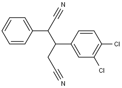 3-(3,4-DICHLOROPHENYL)-2-PHENYLPENTANEDINITRILE Struktur