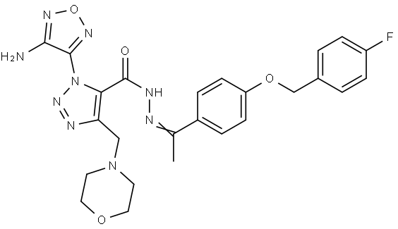 1-(4-AMINO-1,2,5-OXADIAZOL-3-YL)-N'-((E)-1-{4-[(4-FLUOROBENZYL)OXY]PHENYL}ETHYLIDENE)-4-(4-MORPHOLINYLMETHYL)-1H-1,2,3-TRIAZOLE-5-CARBOHYDRAZIDE|