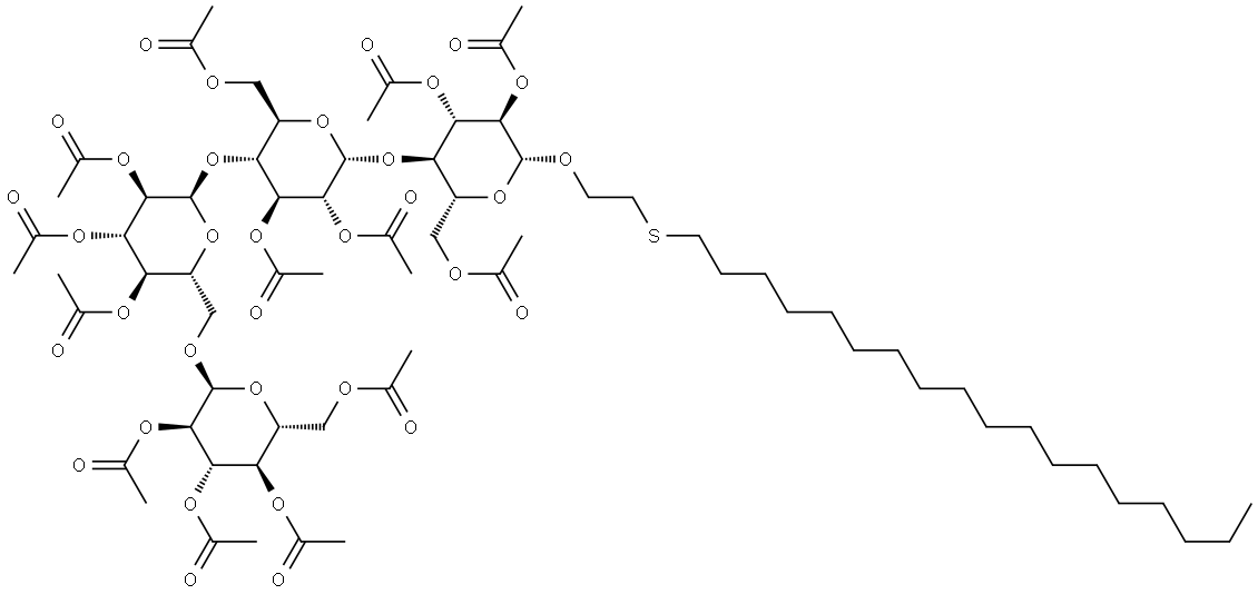 β-D-Glucopyranoside, 2-(octadecylthio)ethyl O-2,3,4,6-tetra-O-acetyl-α-D-glucopyranosyl-(1→6)-O-2,3,4-tri-O-acetyl-α-D-glucopyranosyl-(1→4)-O-2,3,6-tri-O-acetyl-α-D-glucopyranosyl-(1→4)-, triacetate (9CI)