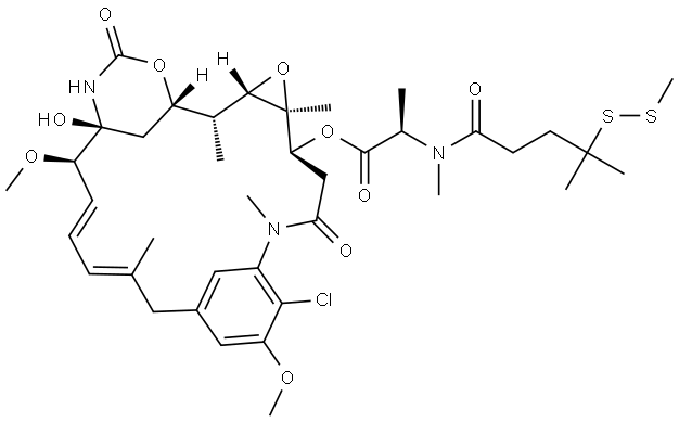 (2''R)-N2''-Deacetyl-N2''-[4-methyl-4-(methyldithio)-1-oxopentyl]-maytansine Struktur