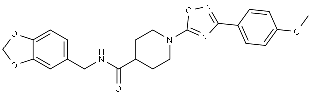 4-Piperidinecarboxamide, N-(1,3-benzodioxol-5-ylmethyl)-1-[3-(4-methoxyphenyl)-1,2,4-oxadiazol-5-yl]- Struktur