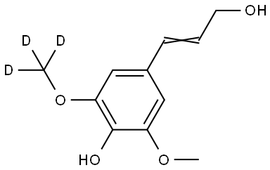 (E)-4-(3-hydroxyprop-1-en-1-yl)-2-methoxy-6-(methoxy-d3)phenol Struktur