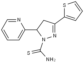 5-(2-PYRIDINYL)-3-(2-THIENYL)-4,5-DIHYDRO-1H-PYRAZOLE-1-CARBOTHIOAMIDE Struktur