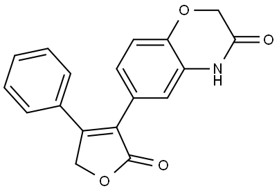 2H-1,4-Benzoxazin-3(4H)-one, 6-(2,5-dihydro-2-oxo-4-phenyl-3-furanyl)- Struktur