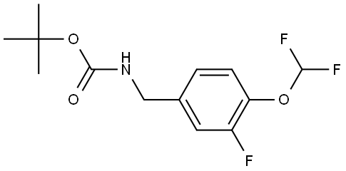 tert-butyl N-{[4-(difluoromethoxy)-3-fluorophenyl]methyl}carbamate Struktur