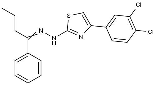 1-PHENYL-1-BUTANONE [4-(3,4-DICHLOROPHENYL)-1,3-THIAZOL-2-YL]HYDRAZONE Struktur