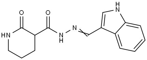 N'-[1H-INDOL-3-YLMETHYLIDENE]-2-OXO-3-PIPERIDINECARBOHYDRAZIDE Struktur