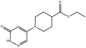 ethyl 1-(6-oxo-1,6-dihydro-4-pyridazinyl)-4-piperidinecarboxylate Struktur