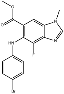 Methyl 5-(4-Bromophenylamino)-4-Fluoro-1-Methyl-1H-Benzo[D]Imidazole-6-Carboxylate Struktur