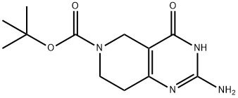 2-AMINO-3,5,7,8-TETRAHYDRO-4-OXO-PYRIDO[4,3-D]PYRIMIDINE-6(4H)-CARBOXYLIC ACID 1,1-DIMETHYLETHYL ESTER Struktur