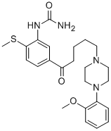 Urea, (5-(5-(4-(2-methoxyphenyl)-1-piperazinyl)-1-oxopentyl)-2-(methylthio)phenyl)- Struktur