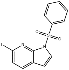 1H-Pyrrolo[2,3-b]pyridine, 6-fluoro-1-(phenylsulfonyl)- Struktur