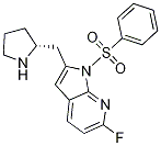 1H-PYRROLO[2,3-B]PYRIDINE, 6-FLUORO-1-(PHENYLSULFONYL)-2-[(2R)-2-PYRROLIDINYLMETHYL]- Struktur