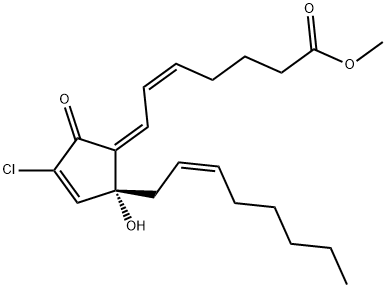 (5Z,7Z,14Z)-10-Chloro-12-hydroxy-9-oxoprosta-5,7,10,14-tetren-1-oic acid methyl ester Struktur