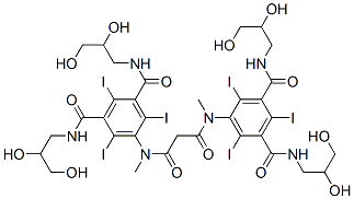 5,5'-[(1,3-Dioxo-1,3-propanediyl)bis(methylimino)]bis[N,N'-bis(2,3-dihydroxypropyl)-2,4,6-triiodo-1,3-benzenedicarboxamide] Struktur