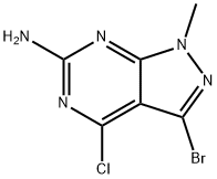 3-broMo-4-chloro-1-Methyl-1H-pyrazolo[3,4-d]pyriMidin-6-aMine Struktur