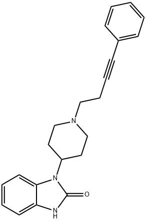 1-[1-(4-Phenyl-3-butynyl)-4-piperidinyl]-1H-benzimidazol-2(3H)-one Struktur