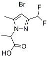 2-[4-BROMO-3-(DIFLUOROMETHYL)-5-METHYL-1H-PYRAZOL-1-YL]PROPANOIC ACID Struktur