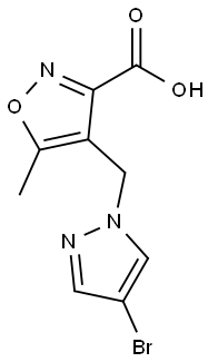 4-[(4-bromo-1H-pyrazol-1-yl)methyl]-5-methylisoxazole-3-carboxylic acid Struktur