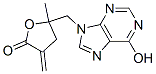 9-((2-methyl-4-methylene-5-oxotetrahydrofuran-2-yl)methyl)hypoxanthine Struktur