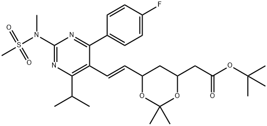 (E)-tert-Butyl 2-(6-(2-(4-(4-fluorophenyl)-6-isopropyl-2-(N-methylmethylsulfon-amdo)pyrimidin-5-y