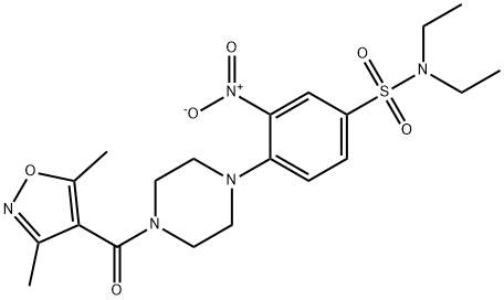 Benzenesulfonamide, 4-[4-[(3,5-dimethyl-4-isoxazolyl)carbonyl]-1-piperazinyl]-N,N-diethyl-3-nitro- Struktur