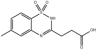 6-Methyl-2H-1,2,4-benzothiadiazine-3-propanoic acid 1,1-dioxide Struktur