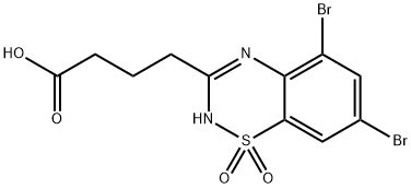 5,7-Dibromo-2H-1,2,4-benzothiadiazine-3-butanoic acid 1,1-dioxide Struktur