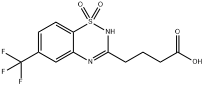 6-(Trifluoromethyl)-2H-1,2,4-benzothiadiazine-3-butanoic acid 1,1-dioxide Struktur