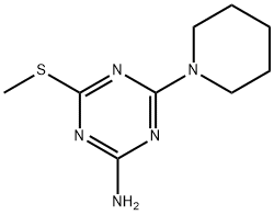 4-(METHYLTHIO)-6-PIPERIDINO-1,3,5-TRIAZIN-2-AMINE Struktur