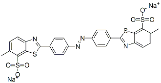 disodium 2,2'-(azodi-p-phenylene)bis[6-methylbenzothiazole-7-sulphonate]  Struktur