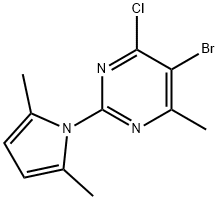 PYRIMIDINE, 5-BROMO-4-CHLORO-2-(2,5-DIMETHYL-1H-PYRROL-1-YL)-6-METHYL- Struktur