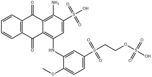 1-Amino-9,10-dihydro-4-[[2-methoxy-5-[[2-(sulfooxy)ethyl]sulfonyl]phenyl]amino]-9,10-dioxo-2-anthracenesulfonic acid Struktur