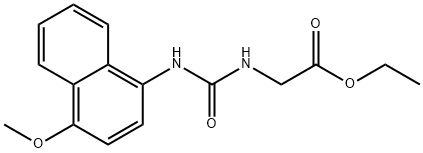 ethyl 2-[(4-methoxynaphthalen-1-yl)carbamoylamino]acetate Struktur