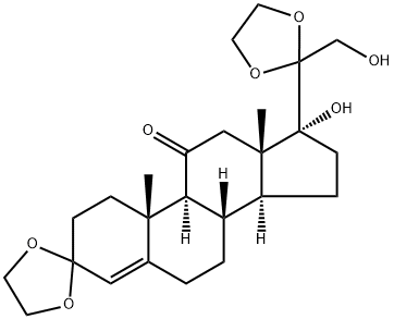 17,21-Dihydroxy-pregn-5-ene-3,11,20-trione 3,20-Diethylene Ketal Struktur