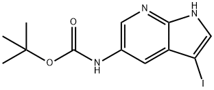 TERT-BUTYL3-IODO-1H-PYRROLO[2,3-B]PYRIDIN-5-YLCARBAMATE Struktur