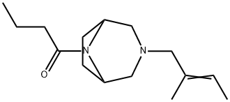 8-Butyryl-3-(2-methyl-2-butenyl)-3,8-diazabicyclo(3.2.1)octane Struktur