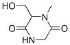 2,5-Piperazinedione,6-(hydroxymethyl)-1-methyl-(9CI) Struktur