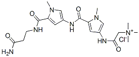 [5-[[5-(2-carbamoylethylcarbamoyl)-1-methyl-pyrrol-3-yl]carbamoyl]-1-m ethyl-pyrrol-3-yl]carbamoylmethyl-trimethyl-azanium chloride Struktur