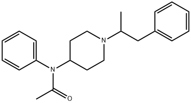 1-(α-Methylphenethyl)-4-(N-acetylanilino)piperidine Struktur