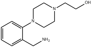 2-{4-[2-(Aminomethyl)phenyl]-1-piperazinyl}-1-ethanol Struktur