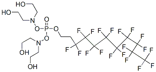 3,7-bis(2-hydroxyethyl)-5-[(3,3,4,4,5,5,6,6,7,7,8,8,9,9,10,10,11,11,11-nonadecafluoroundecyl)oxy]-4,6-dioxa-3,7-diaza-5-phosphanonane-1,9-diol 5-oxide Struktur