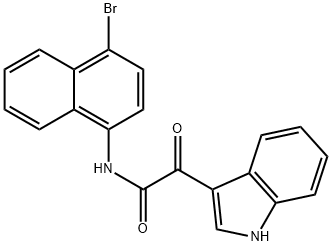 N-(4-bromo-1-naphthyl)-2-(1H-indol-3-yl)-2-oxoacetamide Struktur